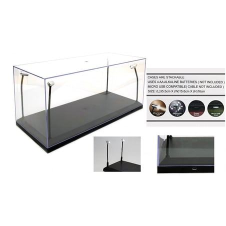 Triple9 1/18 Acrylic Single Showcase with 4 mobile LED lamps for model cars in scale 1/18 or 1/24