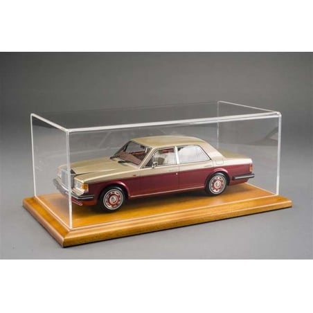 Atlantic Case 1/18 Molsheim Premium Acrylic Display Case with Wood Base in Cherry color with Soft Contoured F