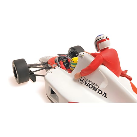 Minichamps 1/18 McLaren Honda MP4/6 No.1 1991 Mexico GP Ayrton Senna with Jean Alesi Riding