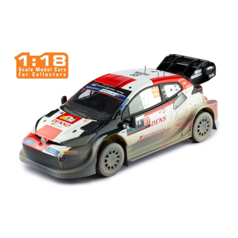 IXO 1/18 Toyota GR Yaris Rally 1, No.69, Safari Rally 2023, K.Rovanpera / J.Halttunen (with dirt effects)