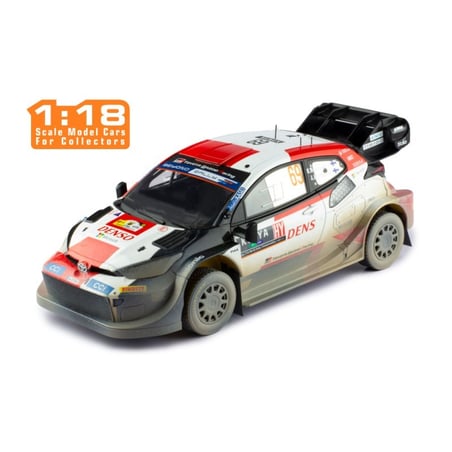 IXO 1/18 Toyota GR Yaris Rally 1, No.69, Safari Rally 2023, K.Rovanpera / J.Halttunen (with dirt effects)