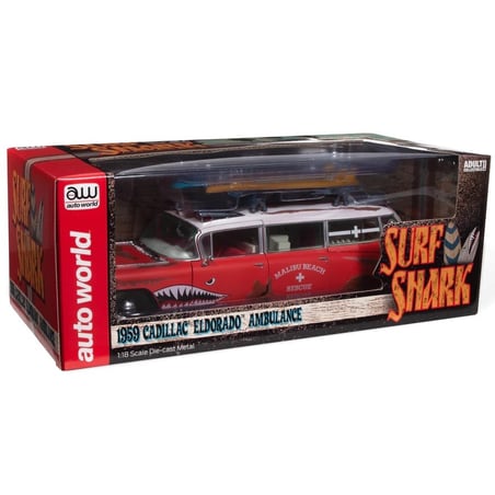 AutoWorld 1/18 Cadillac Eldorado Ambulance Surf Shark 1959