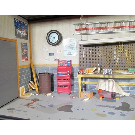 Franklin Mint 1/24 Garage Diorama with Chevrolet Corvette 1958