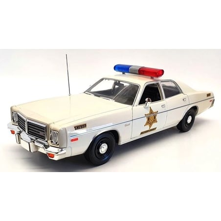 Greenlight 1/18 Dodge Coronet Police Car from the Dukes of Hazzard, Sheriff Rosco Purvis Coltrane 1975