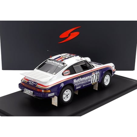 Spark 1/18 Porsche Rothmans 911(953) Carrera 3.2L 4x4 No.176 Winner Rally Dakar 1984  Rene Metge/Dominique Lemoyne