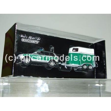 Minichamps 1/43 VW Touareg & horse trailer police Polizei 2002