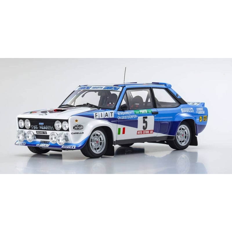 Kyosho 1/18 Fiat 131 Abarth Works Olio No.5 Winner Rally Portugal 1980 W. Rohrl / C.Geistdorfer