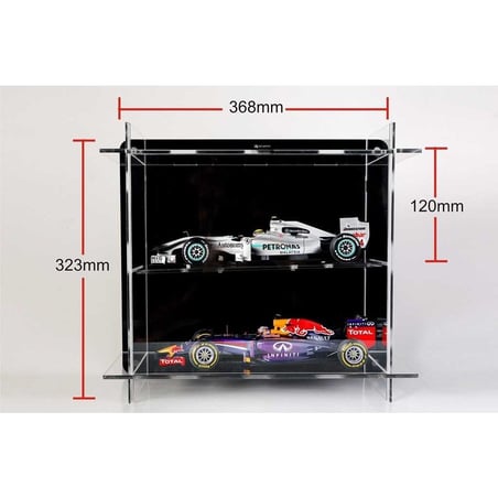 Atlantic Case 1/18 Premium Deluxe Acrylic Display Case Multicase 2x1 for Wall mount or Desk-top stand