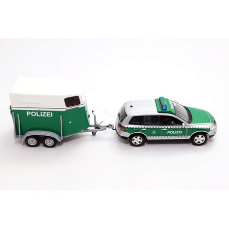 Minichamps 1/43 VW Touareg & horse trailer police Polizei 2002