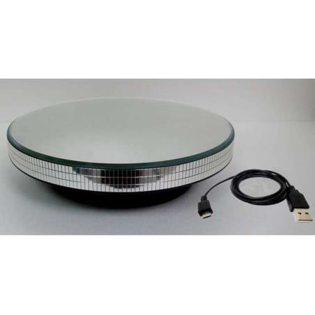 Triple9 1/18 or 1/24 Rotary Base Stand with Mirror Surface use of batteries or USB cable