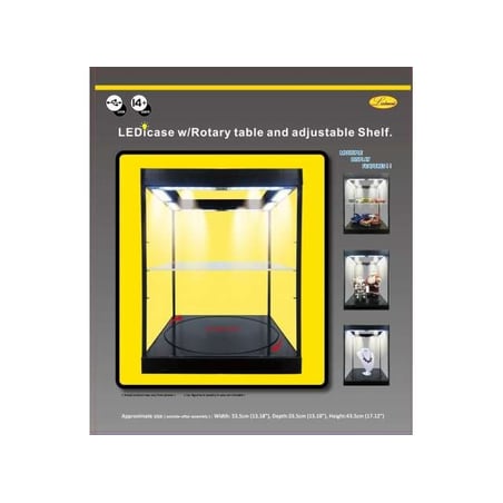 Triple9 1/18 Acrylic Showcase with LED lighting, mirror, and bottom Rotary table for 1/18 , 1/24, 1/43