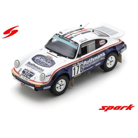 Spark 1/18 Porsche Rothmans 911(953) Carrera 3.2L 4x4 No.176 Winner Rally Dakar 1984  Rene Metge/Dominique Lemoyne