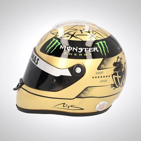 1:2 Michael Schumacher Gold Edition 20 Years F1 1991-2001 Special Edition Helmet Replica 2011 F1 Replica Helmet (Schuberth)