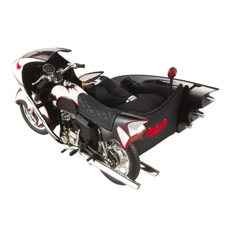 HotWheels 1/18 Batman & Robin 1966 Tv Series Batcycle & Sidecar