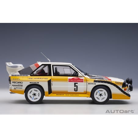 1/18 Audi Sport Quattro S1 Rally San Remo 1985 winner W. Röhrl/C. Geistdörfer No.5