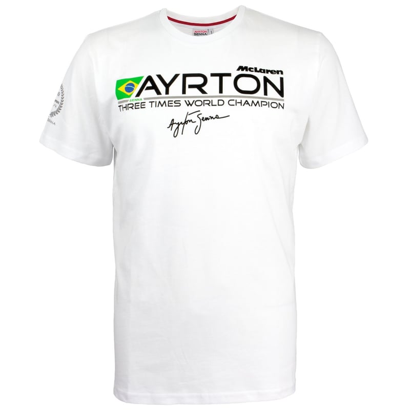 Ayrton Senna McLaren T-Shirt Three Times World Champion 1988