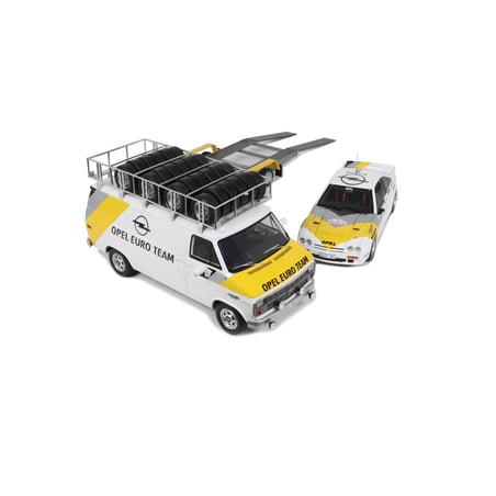 Otto Mobile 1/18 Chevrolet G30 Van Team Opel, Opel Manta 400 Gr.B No.3 Tour de Corse 1984 Guy Frequelin/Christian Gilbert