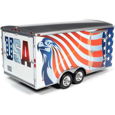 Autoworld 1/18 Closed trailer Star Spangled Banner USA Flag