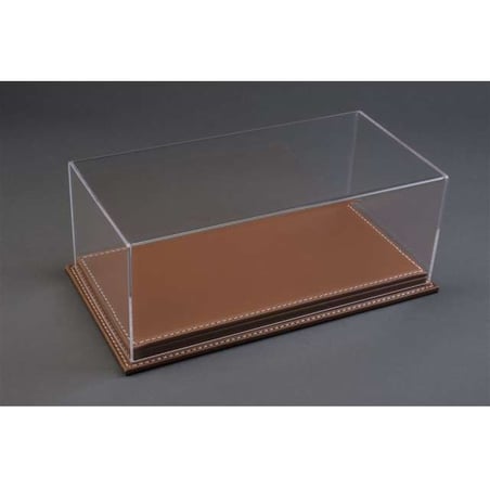 Atlantic Case 1/18 Mulhouse Premium Deluxe Acrylic Display Case with Brown Leather Base