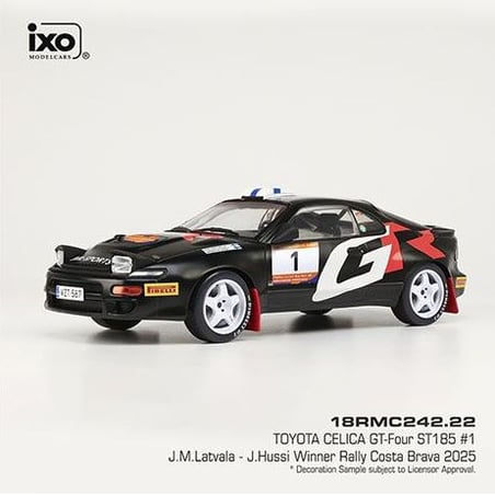 IXO 1/18 Toyota Celica GT4 Turbo ST185 No.1 Winner Rallye Costa Brava 2025  J.M.Latvala/Janni Hussi