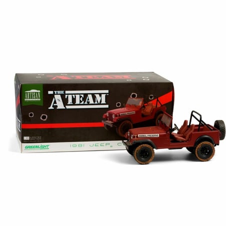 Greenlight Collectibles 1/18 Jeep  CJ-7 Open "ANIMAL PRESERVE" 1995 The A-Team