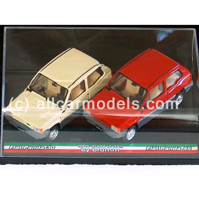 1:43 Fiat Panda Set  Panda 30 Avorio Senegal & Panda 45 Rosso Siam (Brumm)