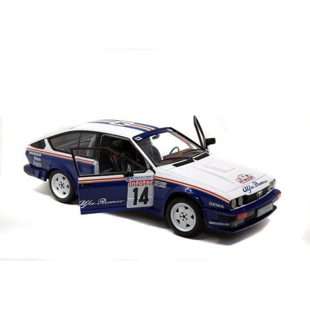 1:18 Alfa Romeo GTV6- 3rd Tour De Corse Rallye 1986-No.14- Drivers: Y. Loubet / JM. Andrie (Solido)