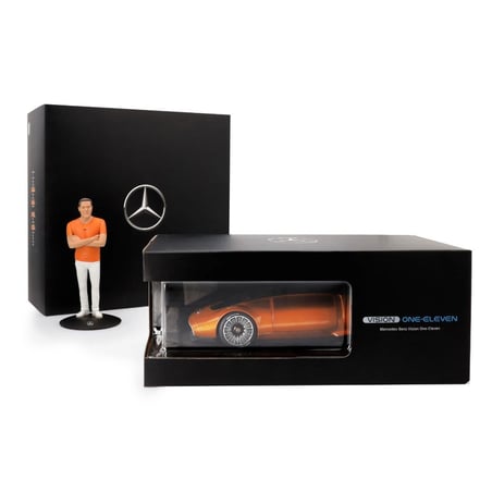 NZG Mercedes Benz Dealer Edition 1/18 Mercedes Vision One Eleven 2023 with figurine of Chief Designer Gorden Wagener