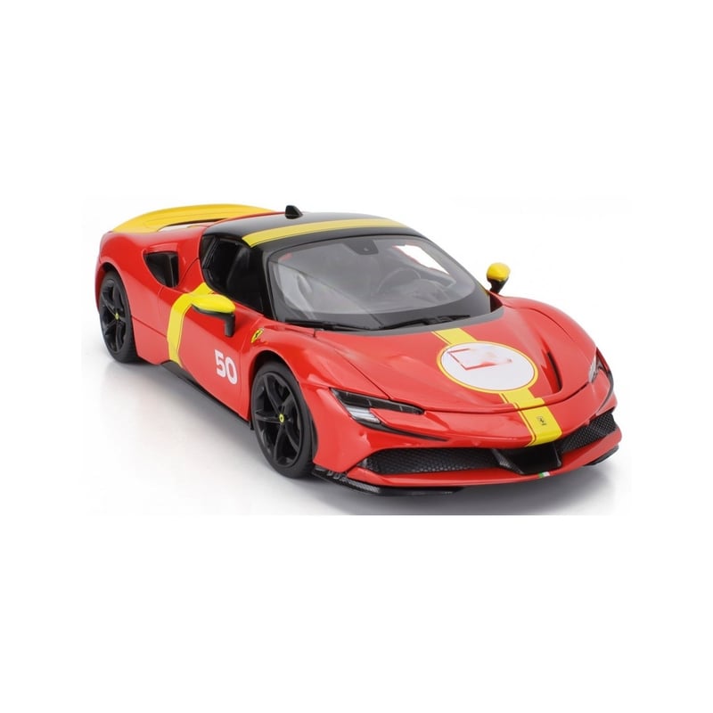 Bburago De Luxe Edition 1/18 Ferrari SF90 Stradale Hybrid 1000hp No.50 24hrs Le Mans Livery with Showcase