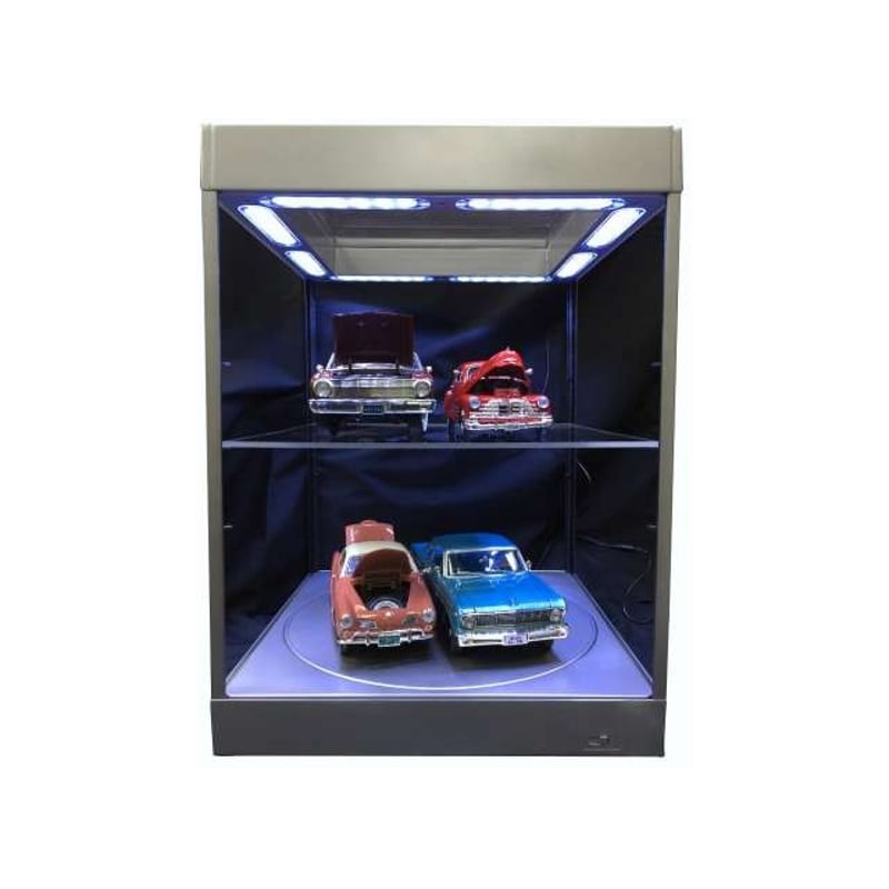 Triple9 1/18 Acrylic Showcase with LED lighting, mirror, and bottom Rotary table for 1/18 , 1/24, 1/43