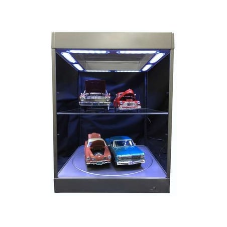Triple9 1/18 Acrylic Showcase with LED lighting, mirror, and bottom Rotary table for 1/18 , 1/24, 1/43