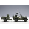 1/18 Jeep Willys, 1943 U.S. Army with Trailer and Accessories