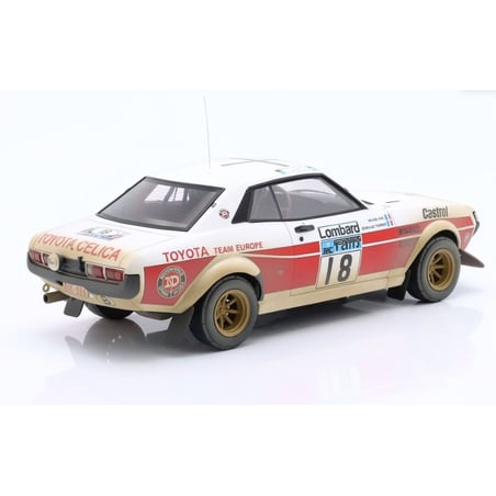 IXO 1/18  Toyota Celica 2000 GT (RA21) No.18 Rally  RAC J.L.Therier - M.Vial 1977 (with dirty effets)