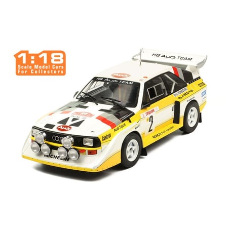 IXO 1/18 Audi Sport Quatro S1 No.2 Rally Monte Carlo 1986 W. Röhrl C. Geistdörfer
