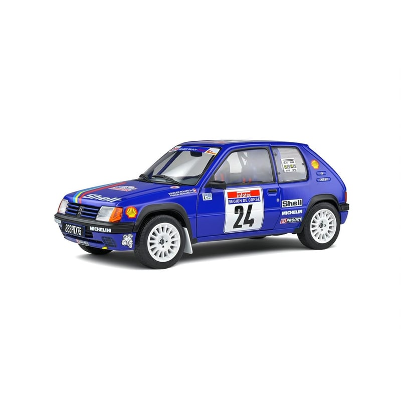 Solido 1/18 Peugeot 205 Rallye Gr.A No. 24 Tour de Corse 1990 R.Boursier/B.Frangin