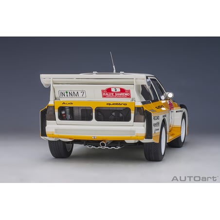 1/18 Audi Sport Quattro S1 Rally San Remo 1985 winner W. Röhrl/C. Geistdörfer No.5