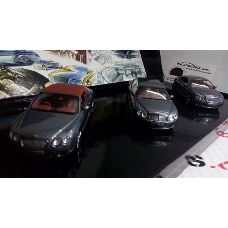 Minichamps 1/43 Set of 3 Bentleys Bentley Continental GTC/Bentley Continental Flying Spur/Bentley Continental GT