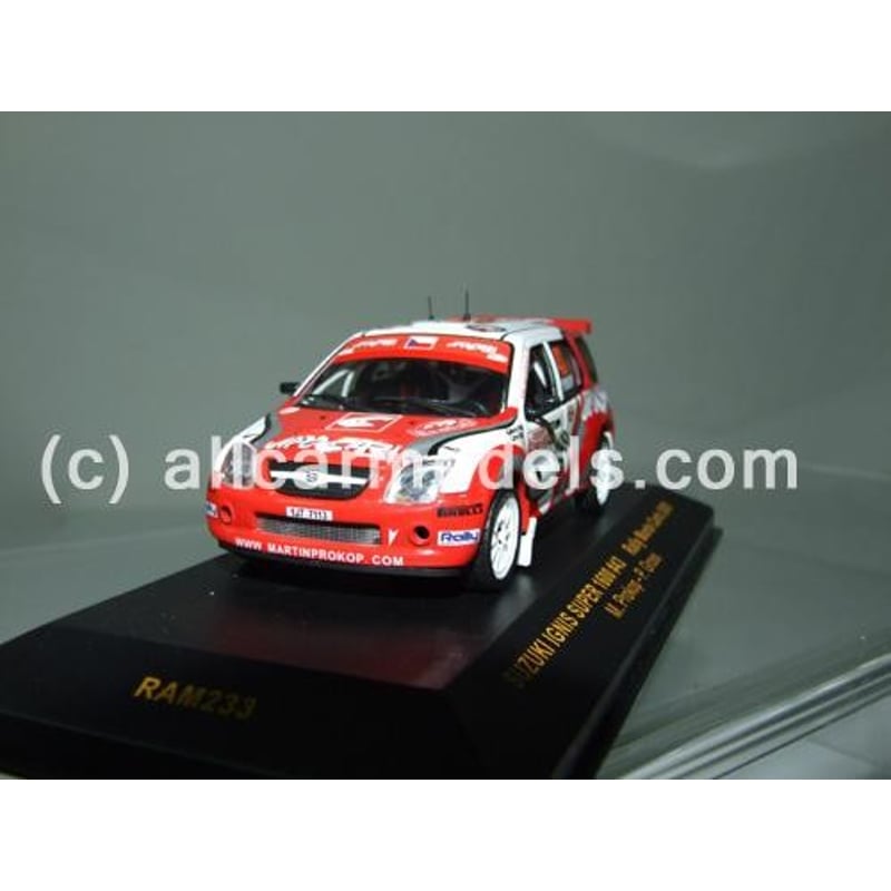 1:43 Suzuki Ignis S1600- No.43- JipoCar- Rally Monte Carlo-Drivers: M.Prokop / P.Gross- 2005 (IXO)
