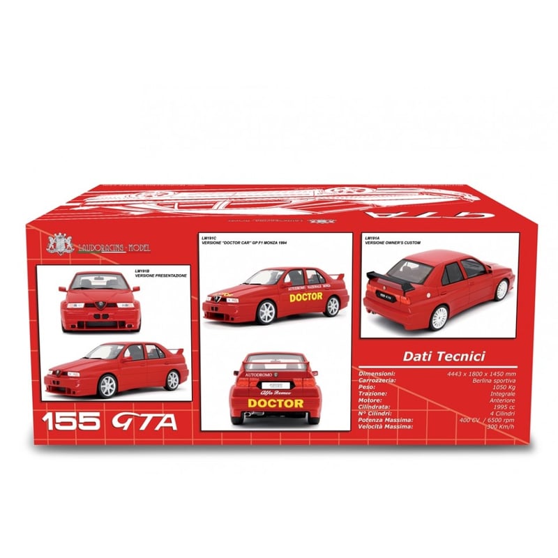 1/18 アルファロメオ 155 GTA 1993 カスタマーVers. レッド LAUDORACING 1/18 アルファロメオ 155 GTA 1993 レッド オフィシャル