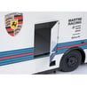 Schuco 1/18 Mercedes Benz O 317 K Race Car Transporter (Renntransporter) Team Porsche Martini Racing
