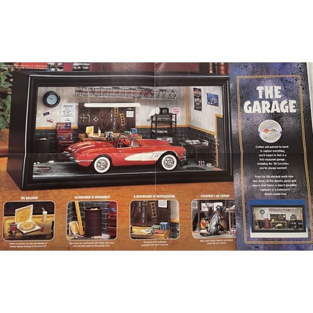 Franklin Mint 1/24 Garage Diorama with Chevrolet Corvette 1958