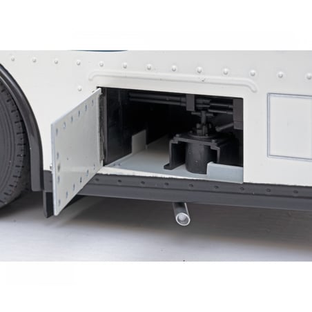 Schuco 1/18 Mercedes Benz O 317 K Race Car Transporter (Renntransporter) Team Porsche Martini Racing