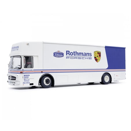 Schuco 1/18 Mercedes Benz  O317 Truck Car Transporter Porsche Rothmans Racing Team 1984