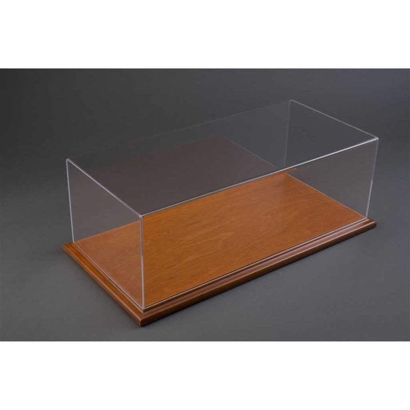 Atlantic Case 1/18 Molsheim Premium Acrylic Display Case with Wood Base in Cherry color with Soft Contoured F