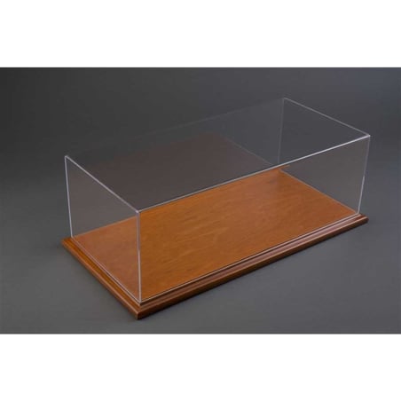 Atlantic Case 1/18 Molsheim Premium Acrylic Display Case with Wood Base in Cherry color with Soft Contoured F