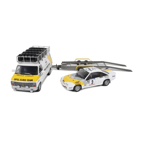 Otto Mobile 1/18 Chevrolet G30 Van Team Opel, Opel Manta 400 Gr.B No.3 Tour de Corse 1984 Guy Frequelin/Christian Gilbert