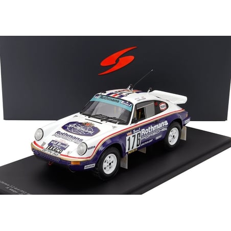 Spark 1/18 Porsche Rothmans 911(953) Carrera 3.2L 4x4 No.176 Winner Rally Dakar 1984  Rene Metge/Dominique Lemoyne