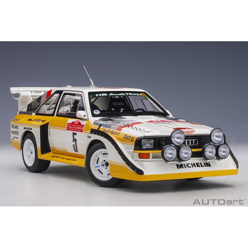 Audi Sport Quattro S1 #5 Rally San Remo 1985 Röhrl Geistdörfer 1:18 Autoart