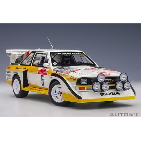 1/18 Audi Sport Quattro S1 Rally San Remo 1985 winner W. Röhrl/C. Geistdörfer No.5