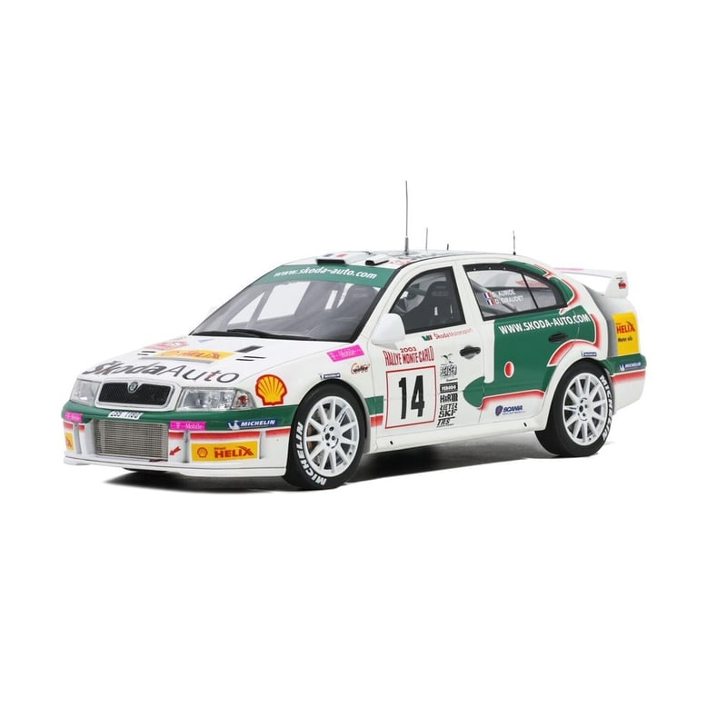 Otto Mobile 1/18 Skoda ctavia WRC EVO3 No.14 Rally Monte Carlo 2003 D.Auriol - D.Giraudet